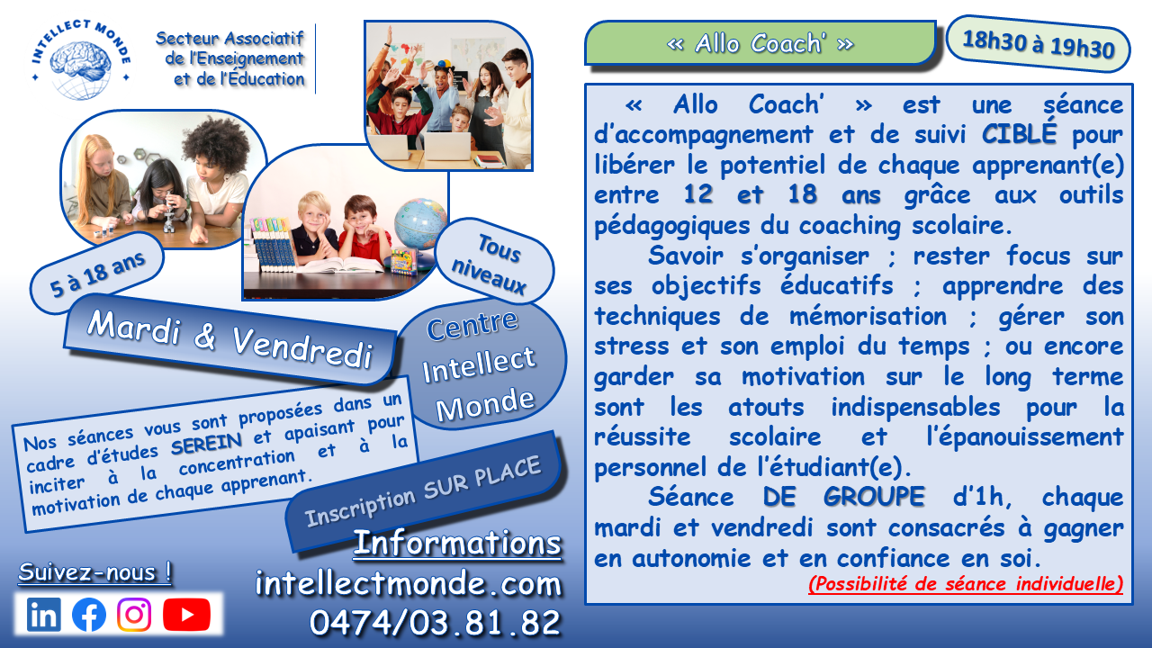 Atelier Allo Coach' - Intellect Monde