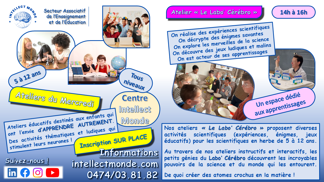 Atelier Le Labo' Cérébro' - Intellect Monde