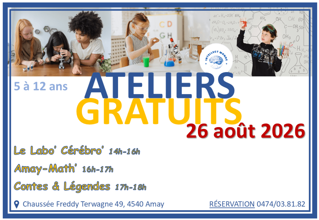 Ateliers GRATUITS 2026 - Intellect Monde